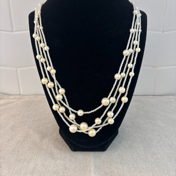 Crown Trifari Faux Pearl Necklace - Vintage - Picture 1 of 6